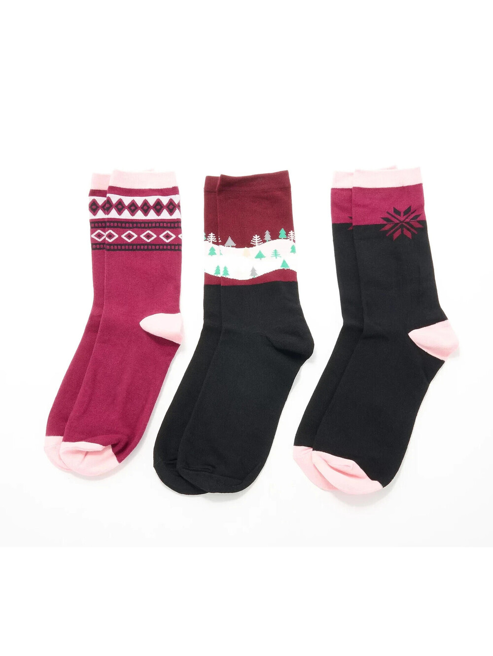 Complliments 3 Pack of Winter Crew Socks Size S/M